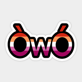 ÒwÓ lesbian pride furry angry owo shirt Sticker